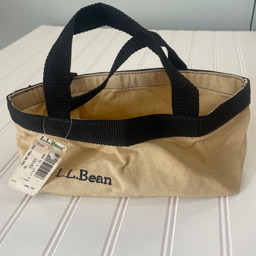 NWT Vintage LL Bean Four Box Shot Shell Bag Canvas Mini Tote RARE